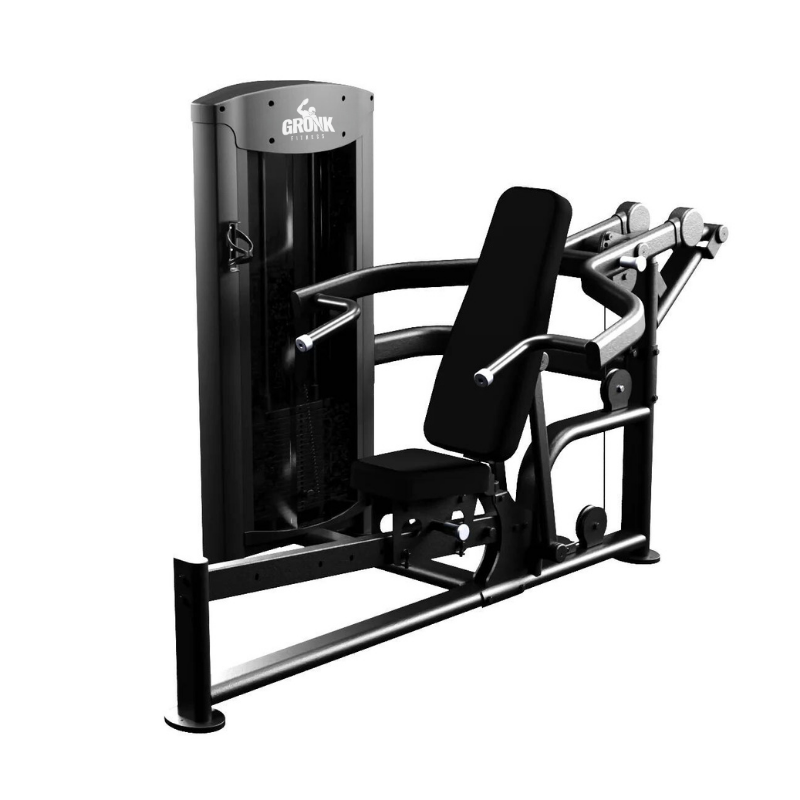 Gronk Fitness Selectorized Dual Incline Chest & Shoulder Press - Final Stock Gronk Fitness Products Selectorized, single stack, assembly required ELEMENTFITNESS-COBALTDUALINCLINECHEST_SHOULDERPRESS_4_08800287-fcdf-4b57-9c63-37d8addd2f28