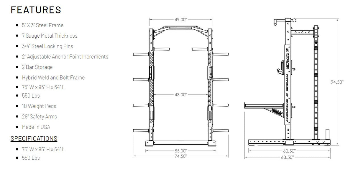 Dynamic Ultra Pro G2 8' Half Rack