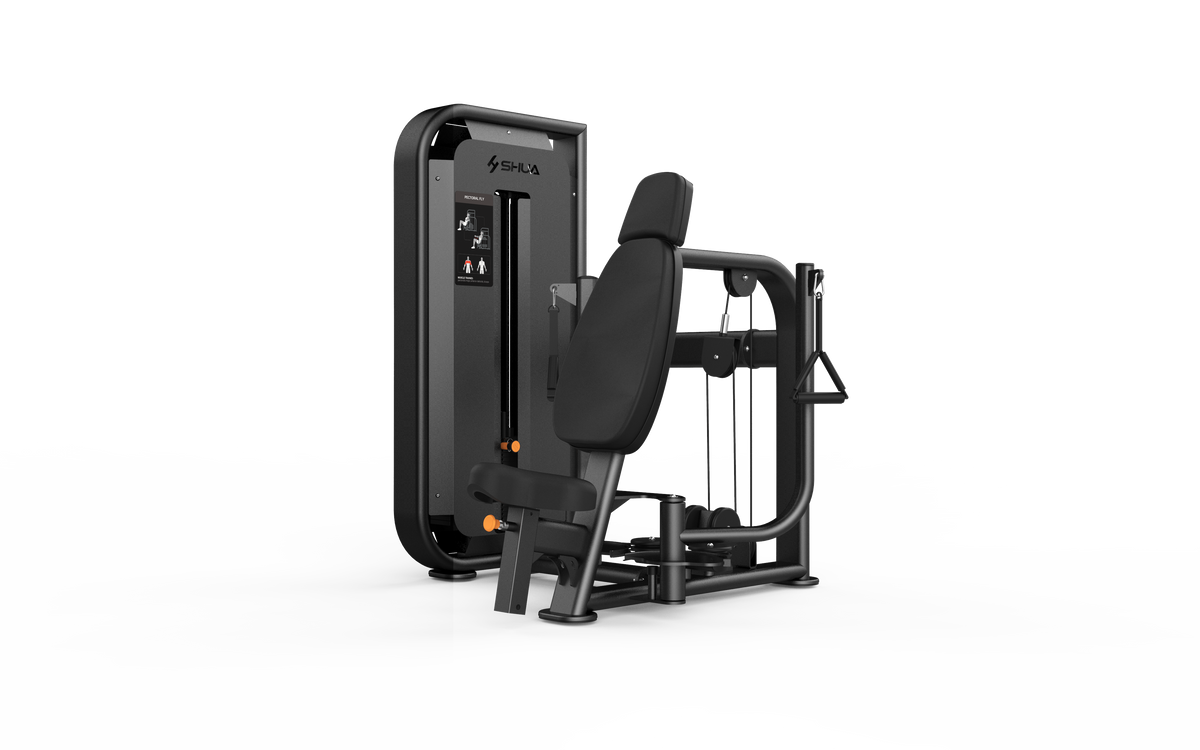 Shua G6802 Pec Fly selectorized machine, studio render 3 of 3
