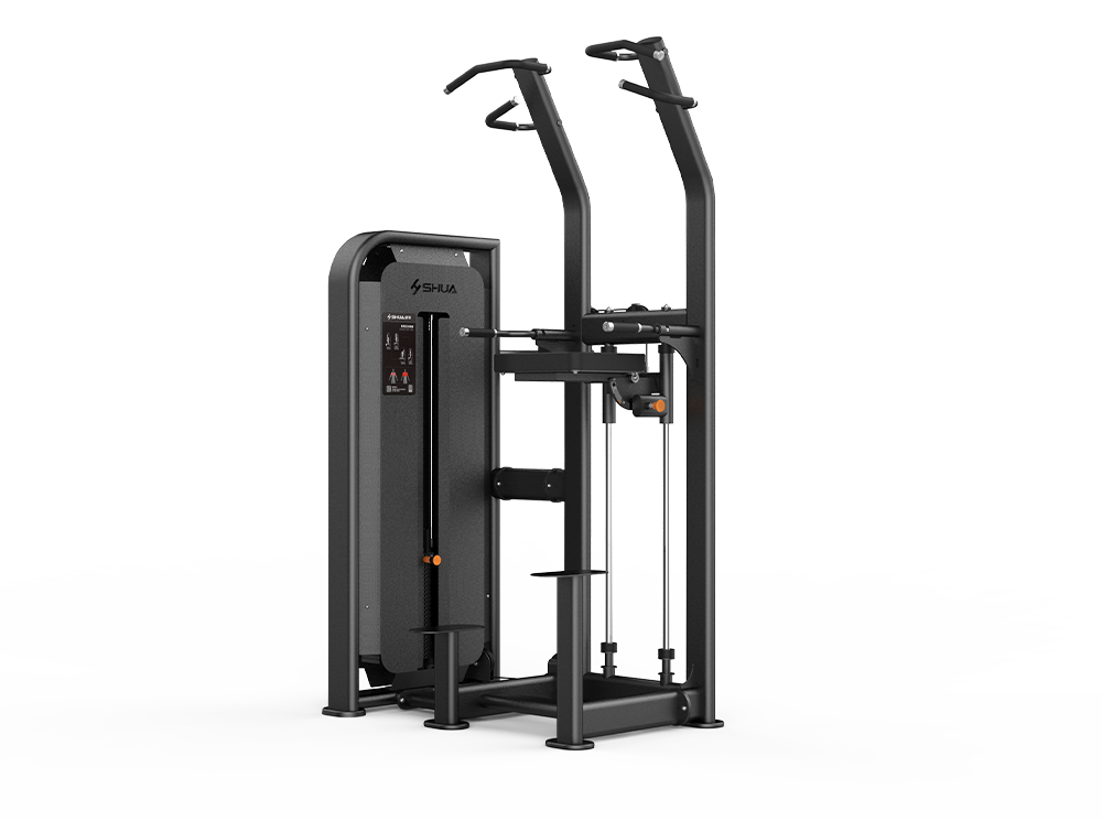 Shua G6851 Assist Dip/Chin selectorized machine, studio render 1 of 2
