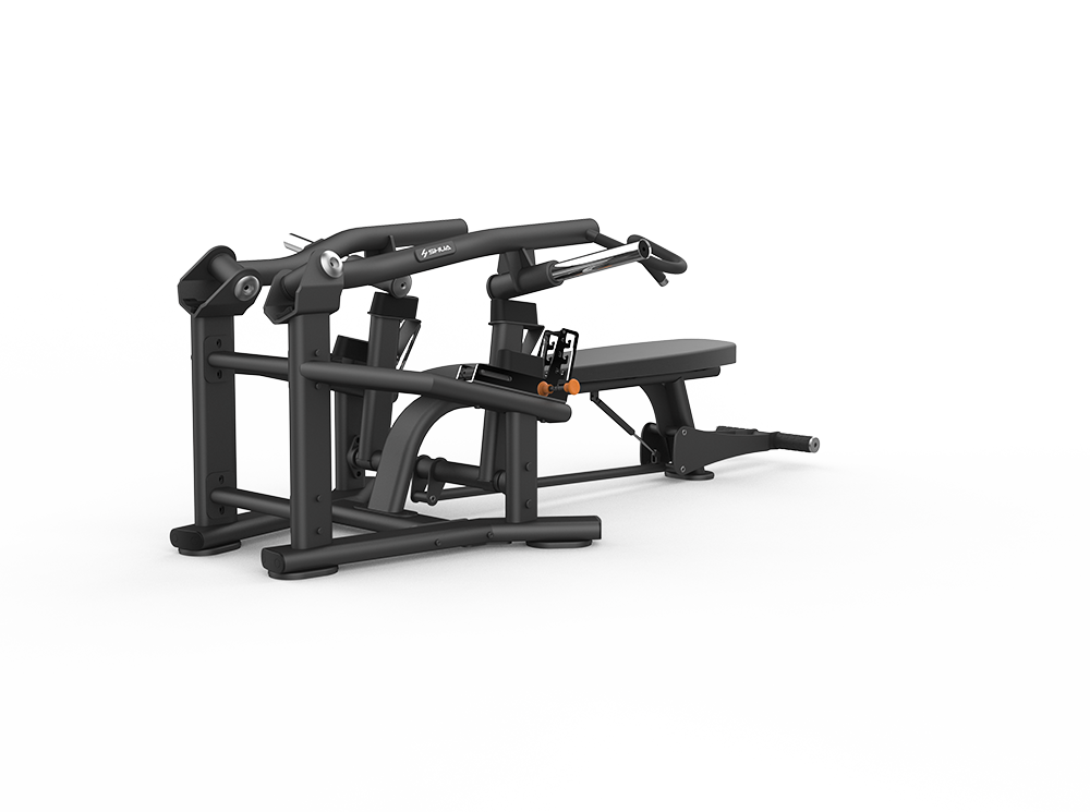 Shua G6918 Iso Flat Bench Press plate loaded machine, studio render 4 of 4