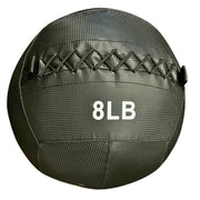 G&G Fitness 8LB black wall ball with cross-stitching