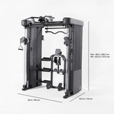 Inspire Series FT2 PRO Smith Functional Trainer Inspire Home Gym, labor intensive installation FT2-PRO_DIMENSIONS_1200x1200_1_1_itytwp_951824e5-aa4d-4cbc-a91e-03bfcae8b790