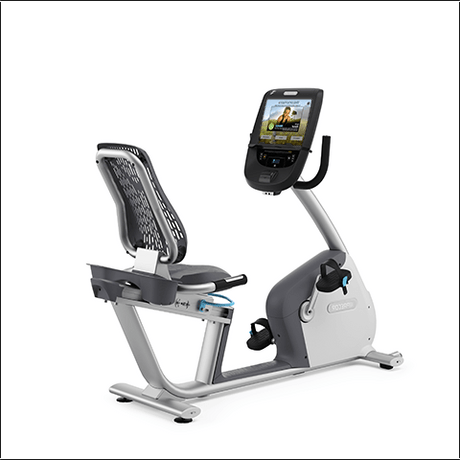 Precor - RBK885 Recumbent Bike, P82 Console, Silver - Final Stock Precor Bike; Recumbent Precor_RBK885_p82