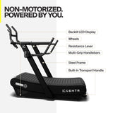 Centr x HYROX treadmill with labeled features