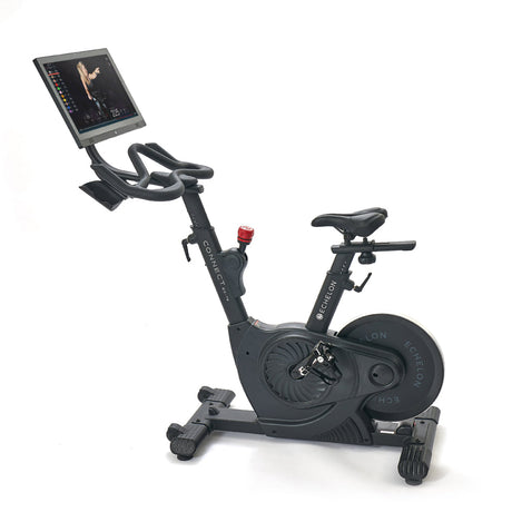 Echelon EX-7s bike angled view with touchscreen
