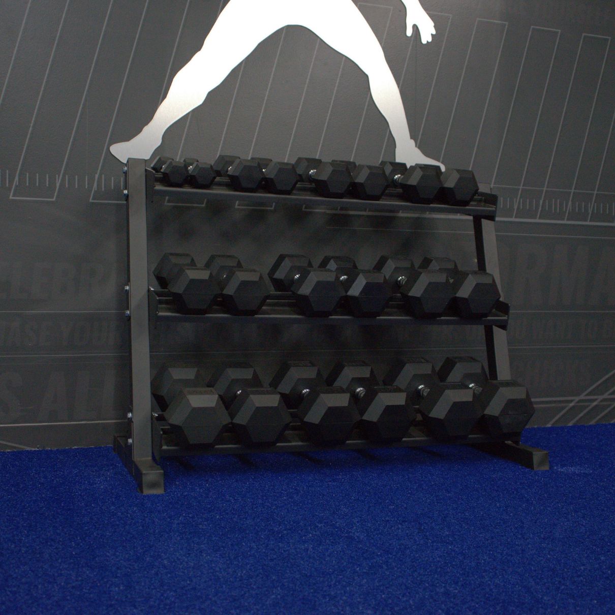Gronk Fitness 3-Tier Dumbbell Storage Rack Gronk Fitness Products Dumbell racks, power block stand, plate and bar storage, kettlebell racks, ball racks gronkfitness_3-tier-dumbbell-storage-rack_view-6_db8bacb4-7101-4d9c-8c3d-2ba5b7c58913
