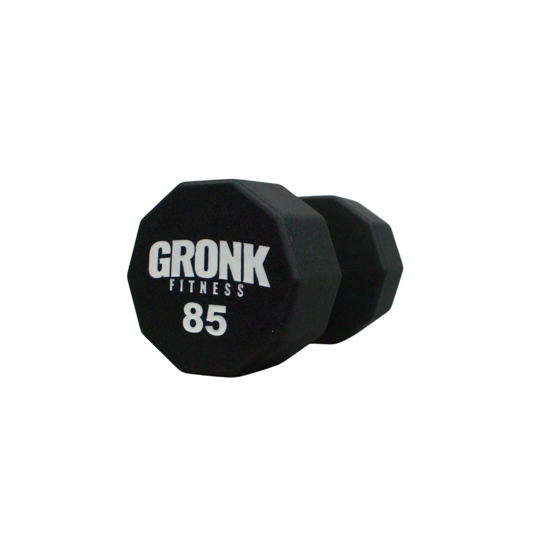 Dumbbell, 10 sided Urethane, Gronk, 85lb - Final Stock Gronk Fitness Products Dumbbells gronkfitness_dumbbell-10-sided-urethane-gronk-85lb-discontinued_main