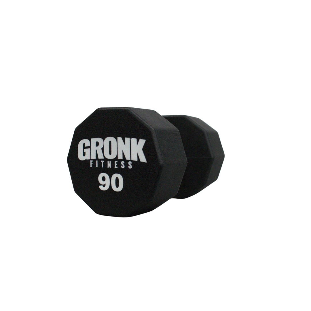 Dumbbell, 10 sided Urethane, Gronk, 90lb - Final Stock Gronk Fitness Products Dumbbells gronkfitness_dumbbell-10-sided-urethane-gronk-90lb-discontinued_main