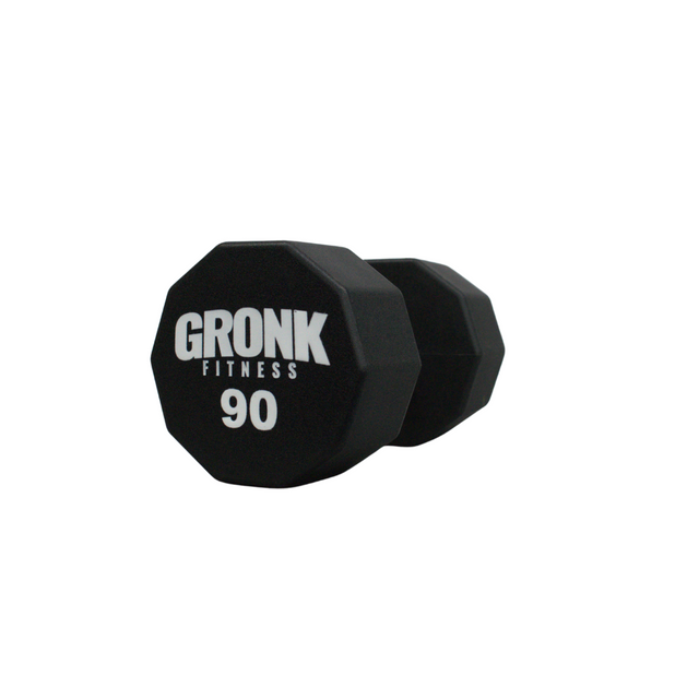 Dumbbell, 10 sided Urethane, Gronk, 90lb - Final Stock Gronk Fitness Products Dumbbells gronkfitness_dumbbell-10-sided-urethane-gronk-90lb-discontinued_main