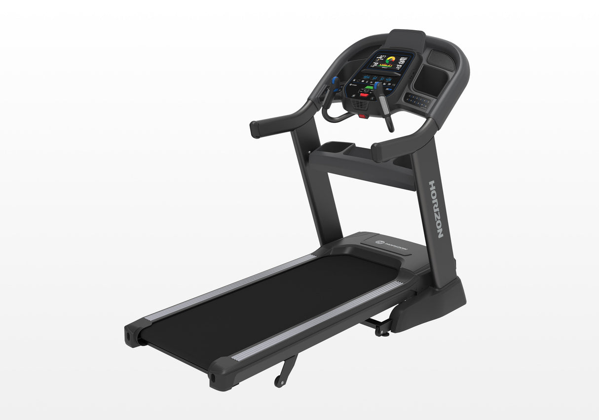 Horizon 7.8 AT Treadmill angled view with console