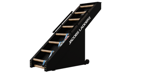 Jacobs Ladder 2 angled side view with wooden rungs