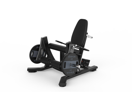 Shua G6908 Iso-Lateral Leg Extension plate loaded machine, studio render 1 of 3