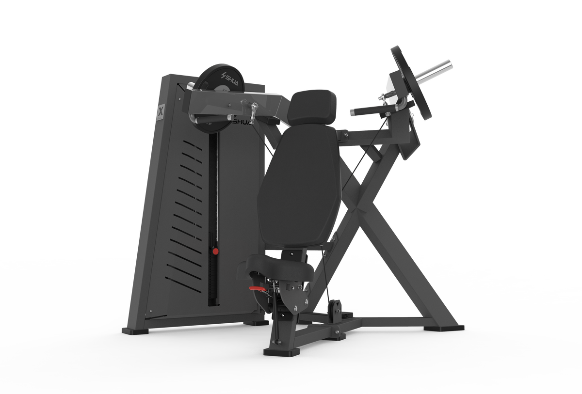 Shua G7705 Hybrid Shoulder Press selectorized machine, studio render 2 of 2