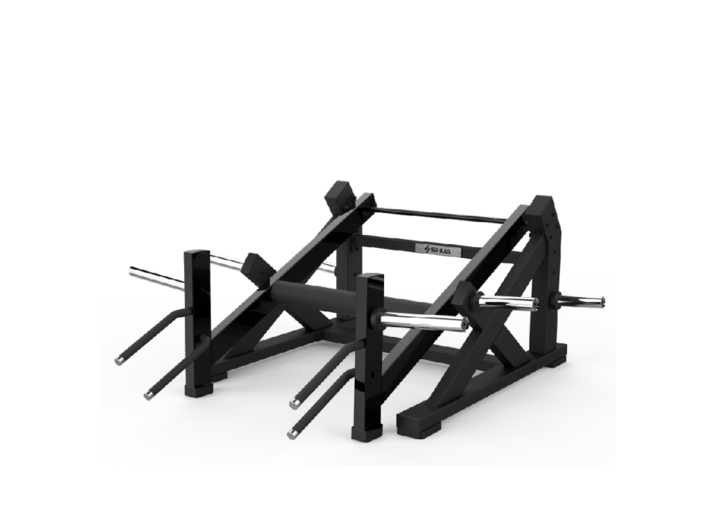 Shua G8914 Squat Lunge plate loaded machine, studio render 1 of 2
