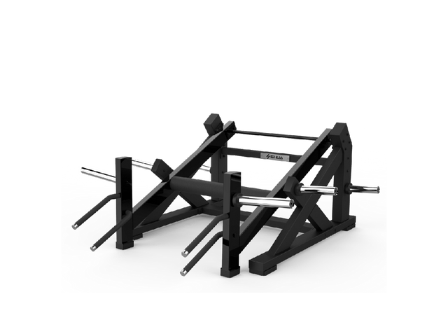 Shua G8914 Squat Lunge plate loaded machine, studio render 1 of 2