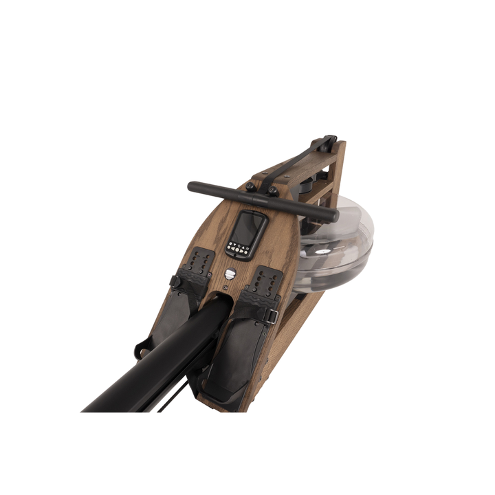 WaterRower Hybrid BLE top view with footrests and monitor