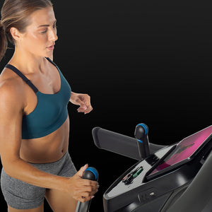 Checking heart rate on Horizon 7.4AT-02 Treadmill Best Entry Level Treadmill for runners or walkers